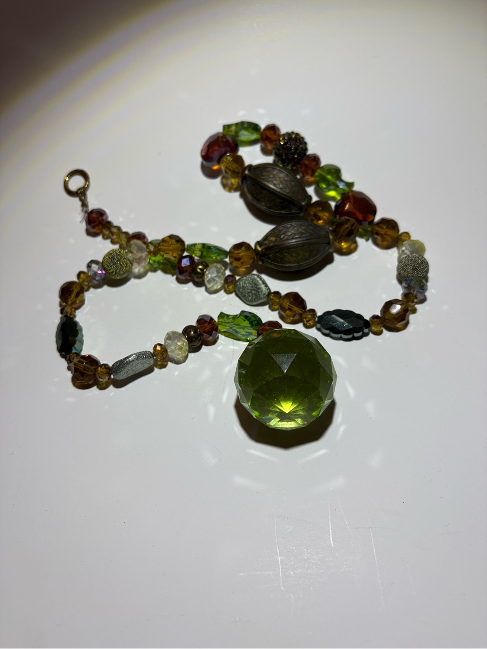 Green Crystal Beaded sun catcher
